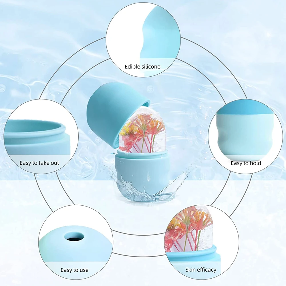 IJsroller voor gezicht, ogen en nek IJsblokjesvorm Schoonheid Huidverzorging Gua Sha Tools Verheldert de huid Herbruikbare gezichtsbehandelingshulpmiddelen
