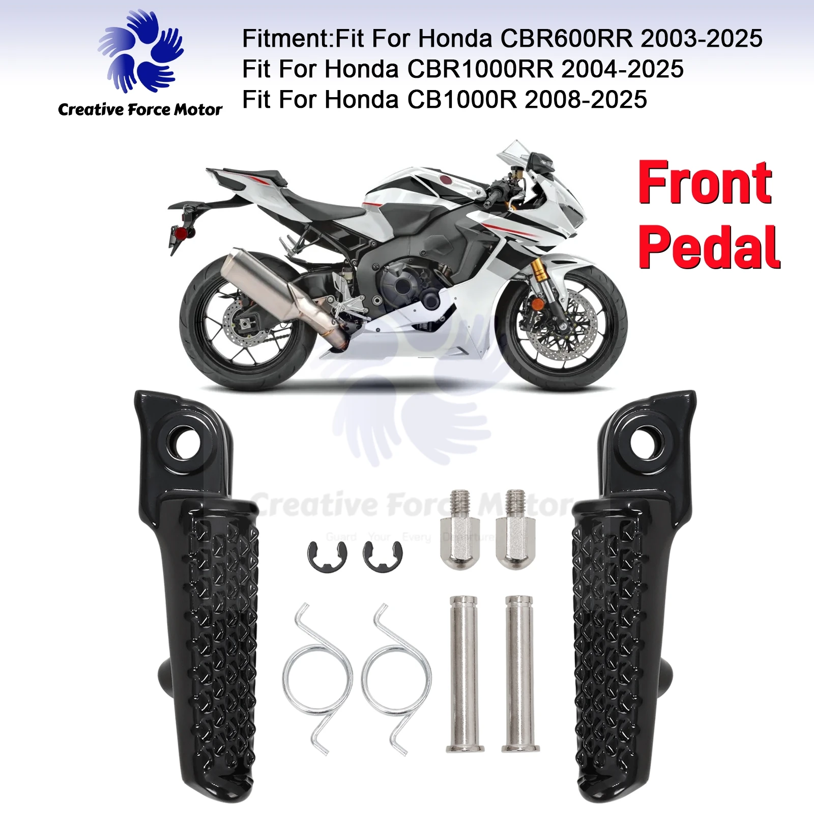 CNC Front Rear Footrest Motorcycles Pedal Kit Rider Passenger Foot Pegs For Honda CB1000R CBR600RR 2003-2025 CBR1000RR 2004-2016 image 4
