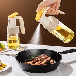 2 In1 Oil Sprayer Glass Bottle For Cooking Anti-leakage Olive Oil Storage Bottle For BBQ Air Fryer Salad Steak Kitchen Supplies