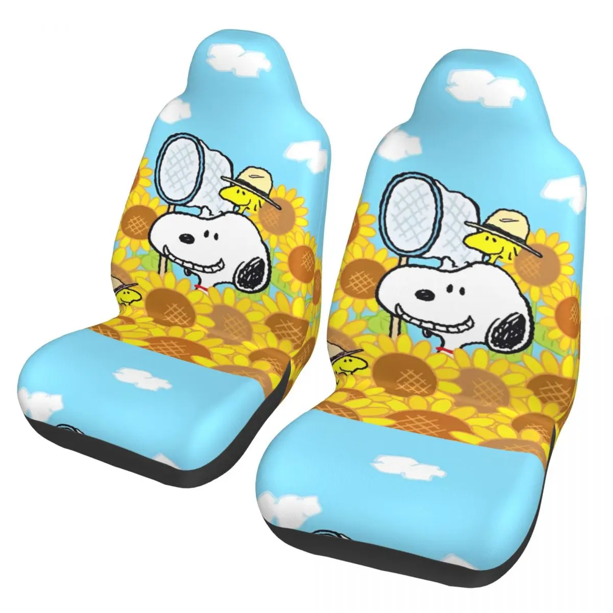 

Snoopys Cartoon Dog Car Accessories Seat Covers for Front Seats Interior Auto Truck Van SUV Cars High Quality Cover Set of 2