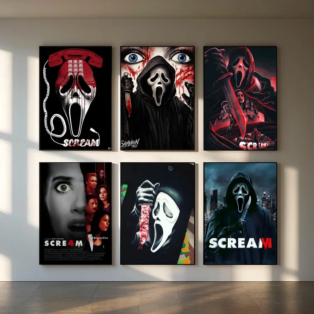 S-scREam H-horror movie Poster HD art sticky wall waterproof home living room bedroom bar aesthetic decoration