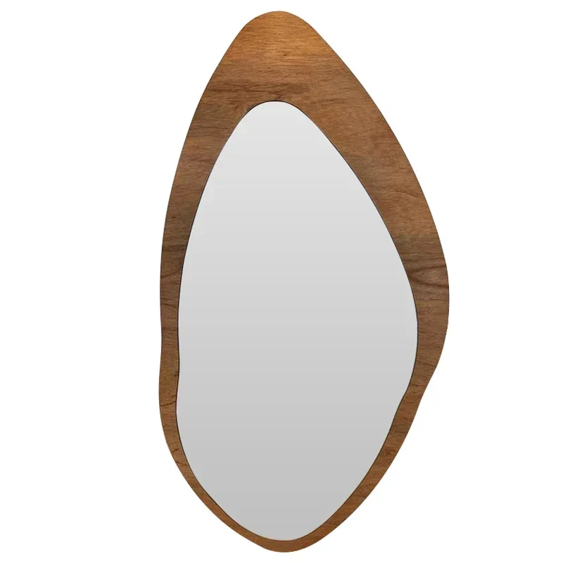 Design special-shaped solid wood floor-to-ceiling mirror, three-dimensional creative full-body mirror, French retro full-length