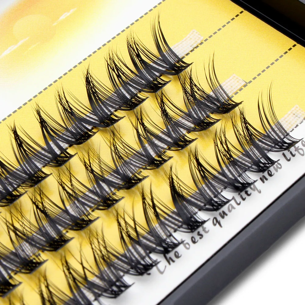 Super Bundles V Shape Phoenix Tail Individual Eyelash Extension False Volume Cluster Lashes Natural Faux Makeup Eyelashes