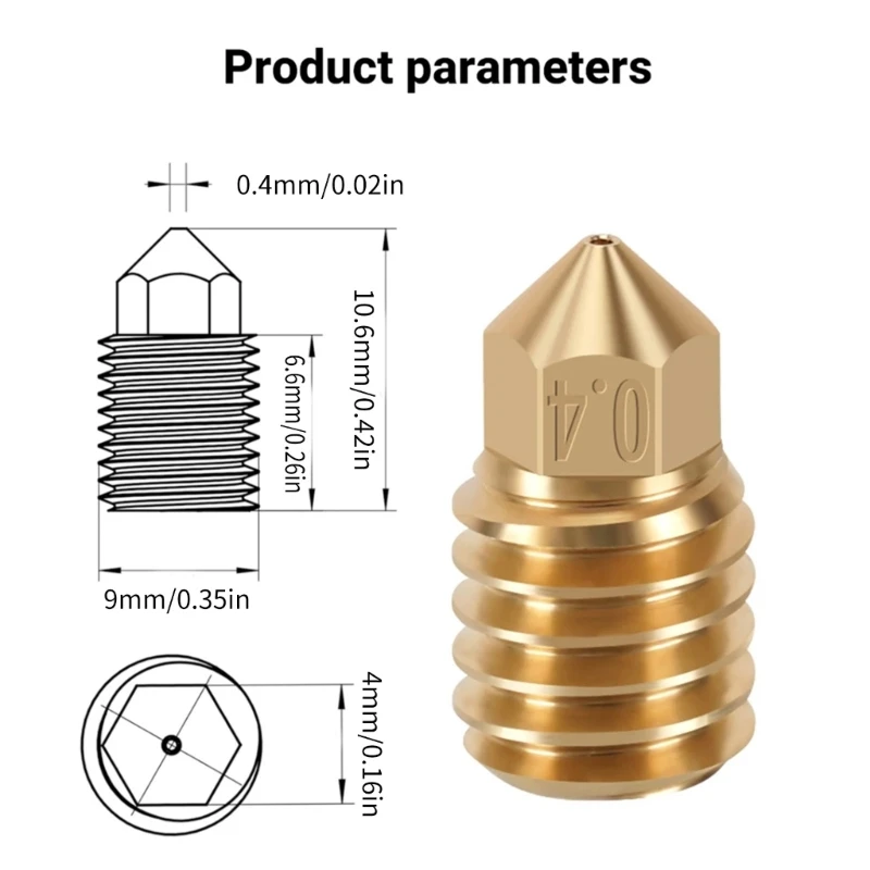 Латунное сопло для 3D-принтера 0,2/0,3/0,4/0,5/0,6/0,8/1,0/1,2 мм с высоким расходом для X1C/P1P, Прямая доставка