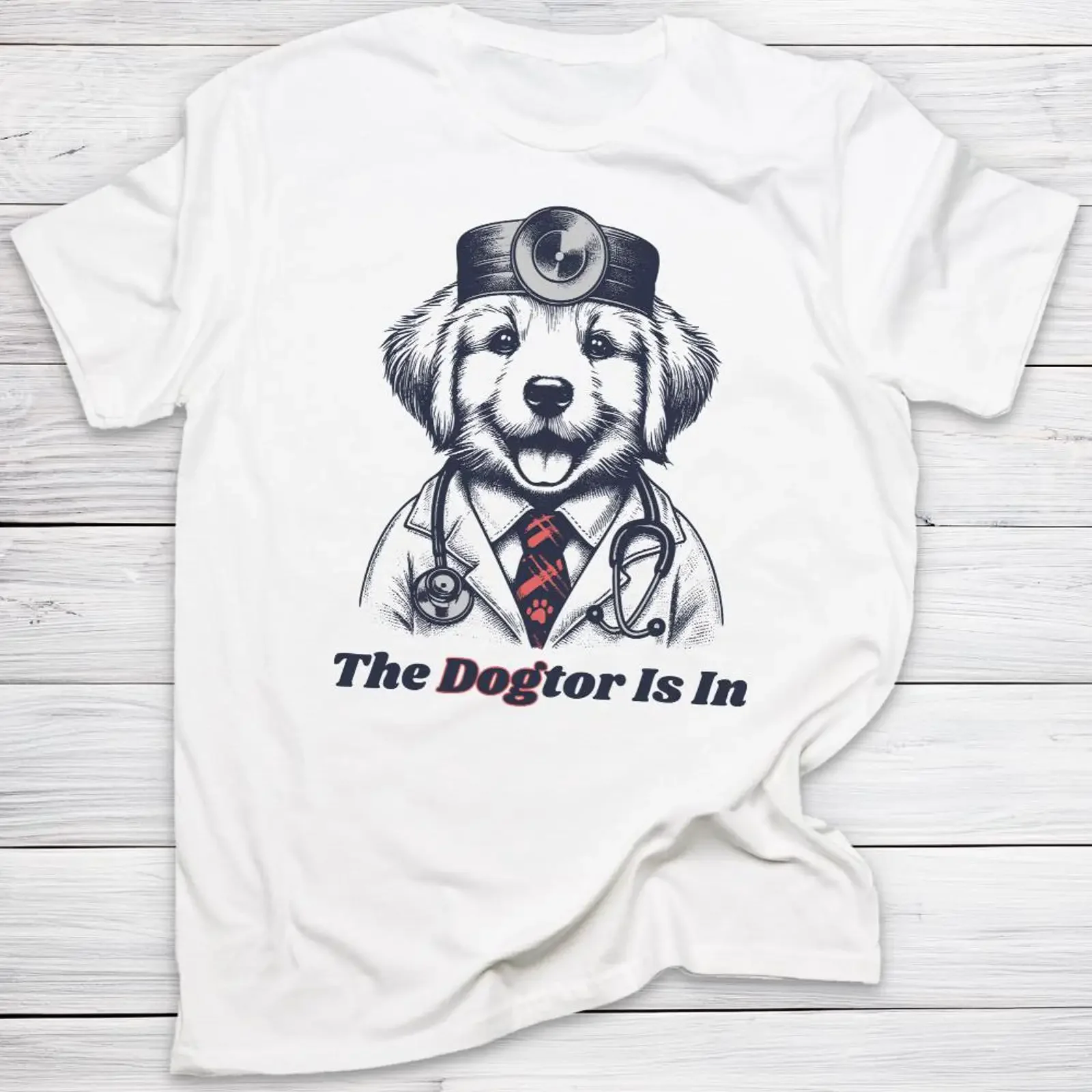 The Dogtor is In T Shirt Funny Labrador Medical Doctor for Dog Lover Vet Nurse amp Med Student vintage Washed homme Stylish