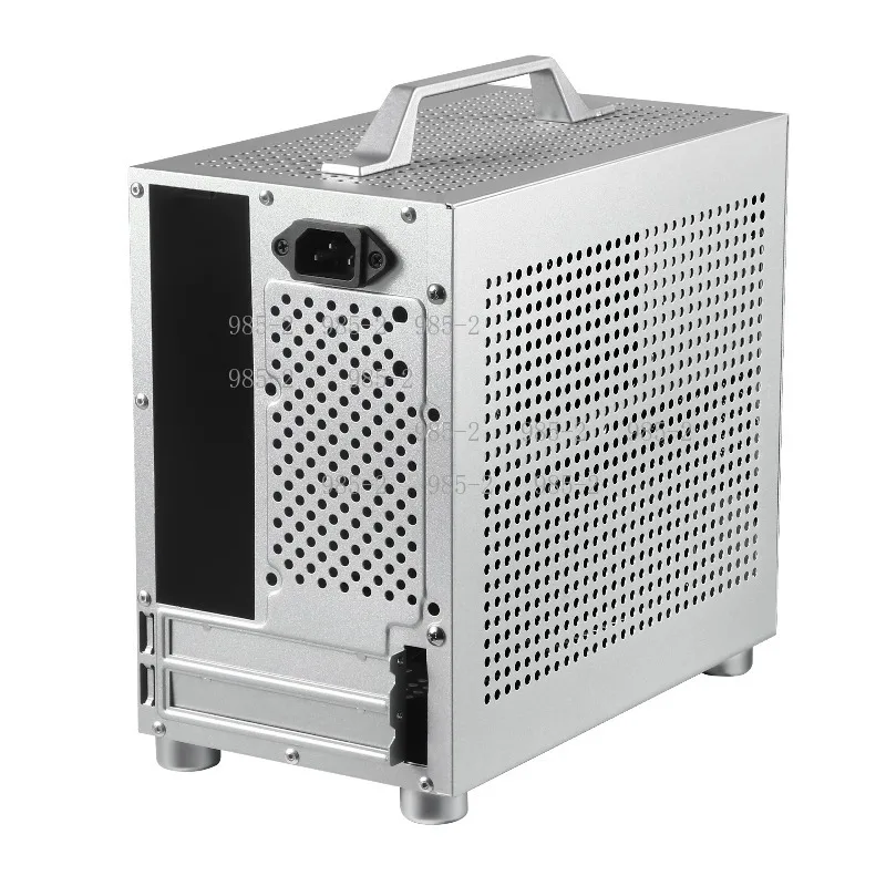 Mini ITX Tower Case with Carry Handle, Support Discrete Graphics Card, SFX Power Supply, Small Gaming PC Chassis