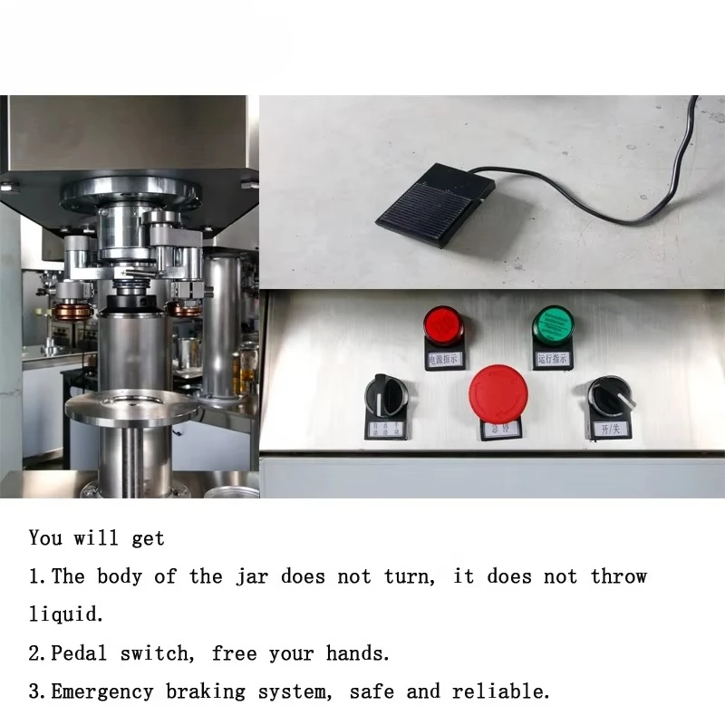 Semi-automatic food/beverage can sealing machine for aluminum/paper/polyester cans