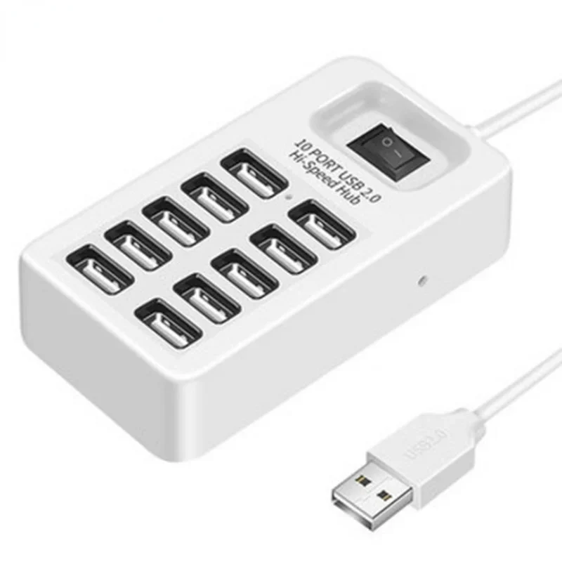 USB Hub 2.0 Adapter High Speed 4/7/10 Ports Multi port Hub USB On/Off Switch Portable USB Splitter For Computer PC Laptop