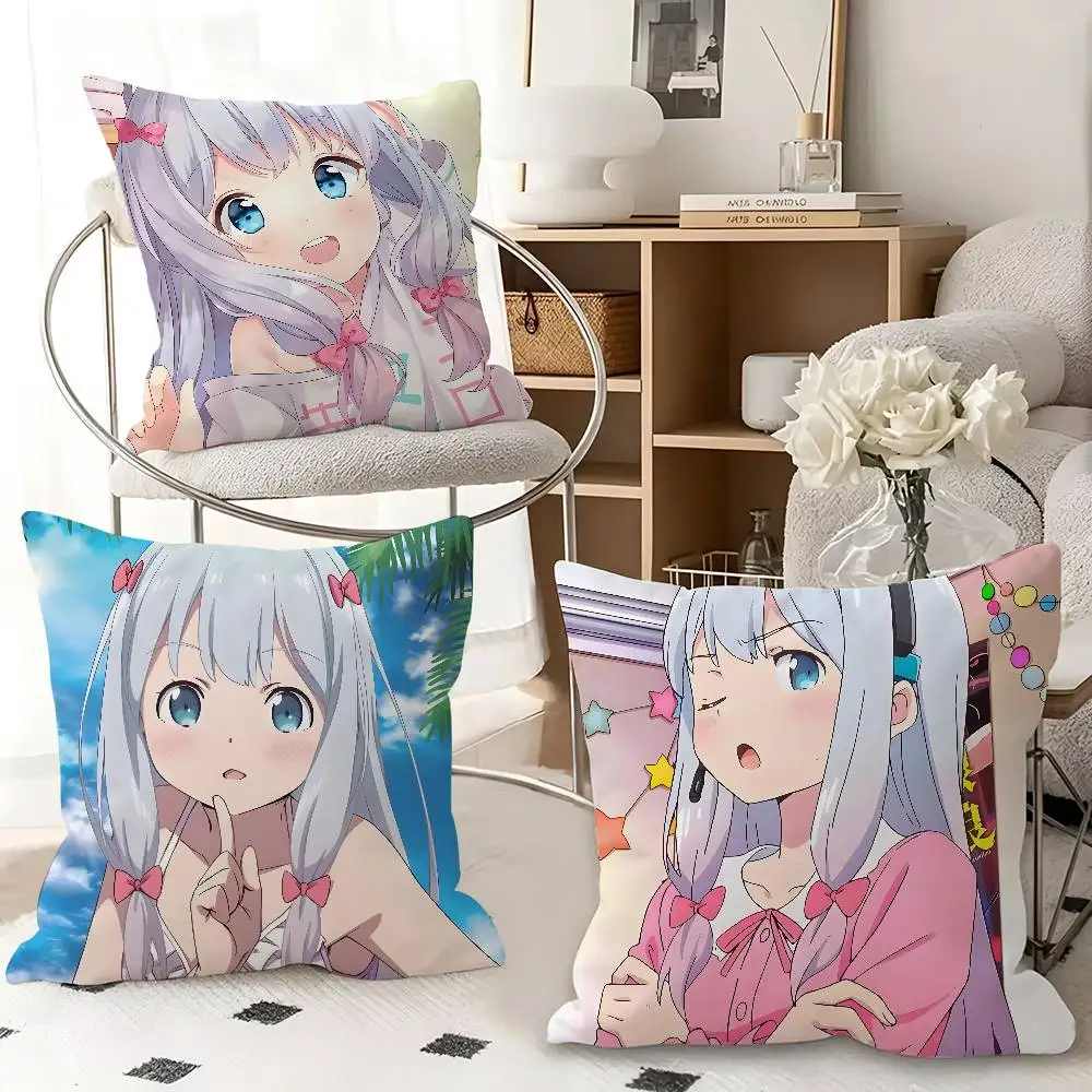 1pc Sagiri Izumi Anime Characters Pillow Case Fashion Square Pillowcase Bedroom Sofa Room Ins Decoration Leisure