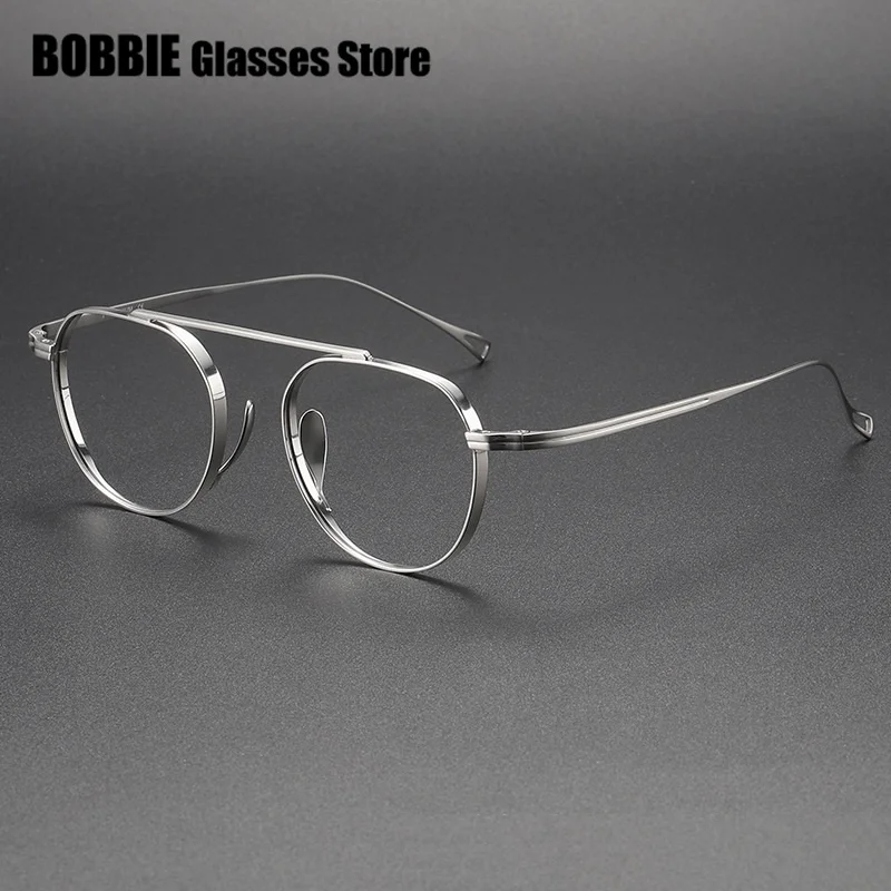 Japanese Brand Design Pilot Men Glasses Frame KMN9503 Oval Shape Optical Eyeglasses Myopia Eyewear GAFAS Pure Titanium Wide Rim