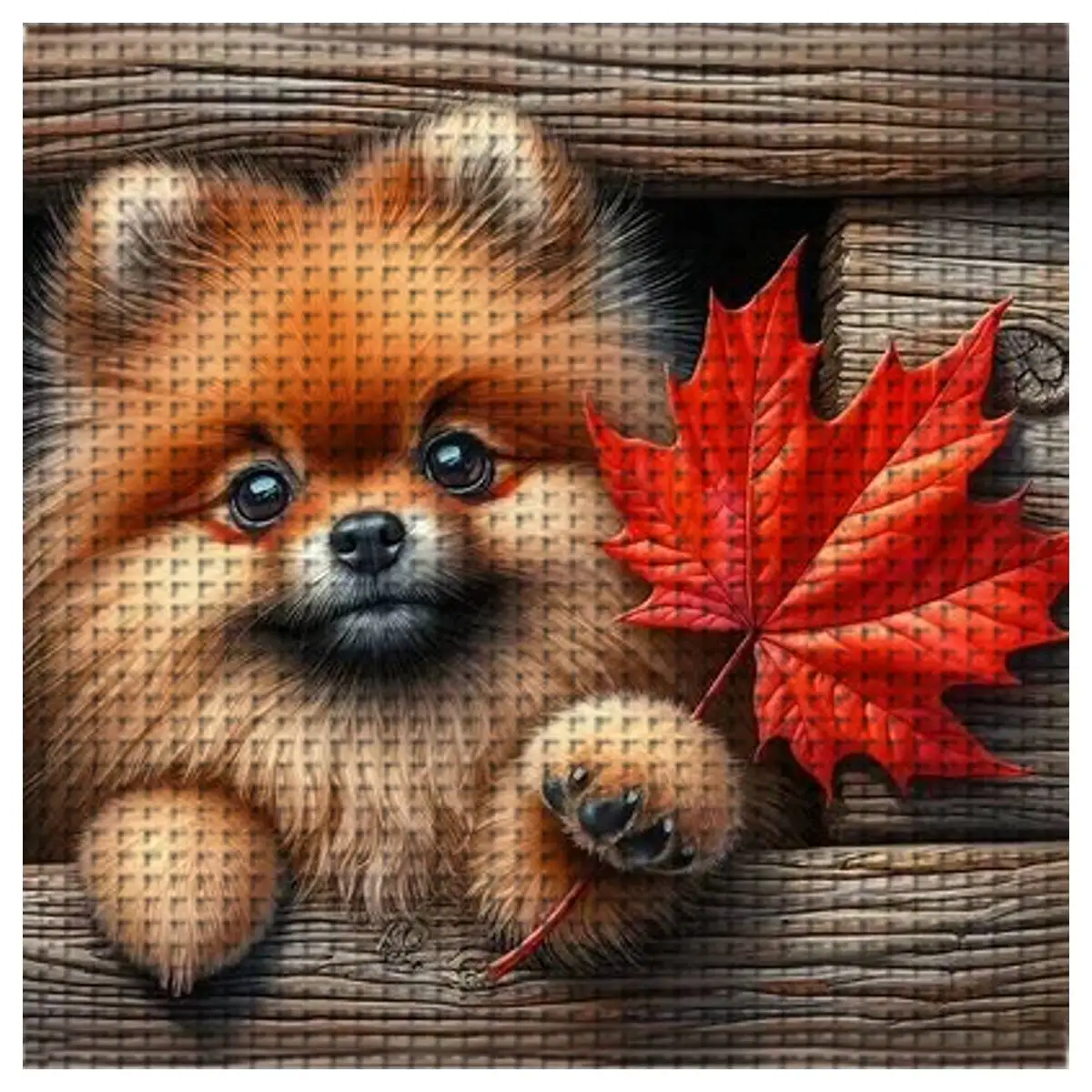 

1pc 40X40CM/15.74inch Dog stamped cross stitch kit DIY kit 11CT/14CT DIY Embroidered set DIY Cross-Stitch Set Full Embroidery