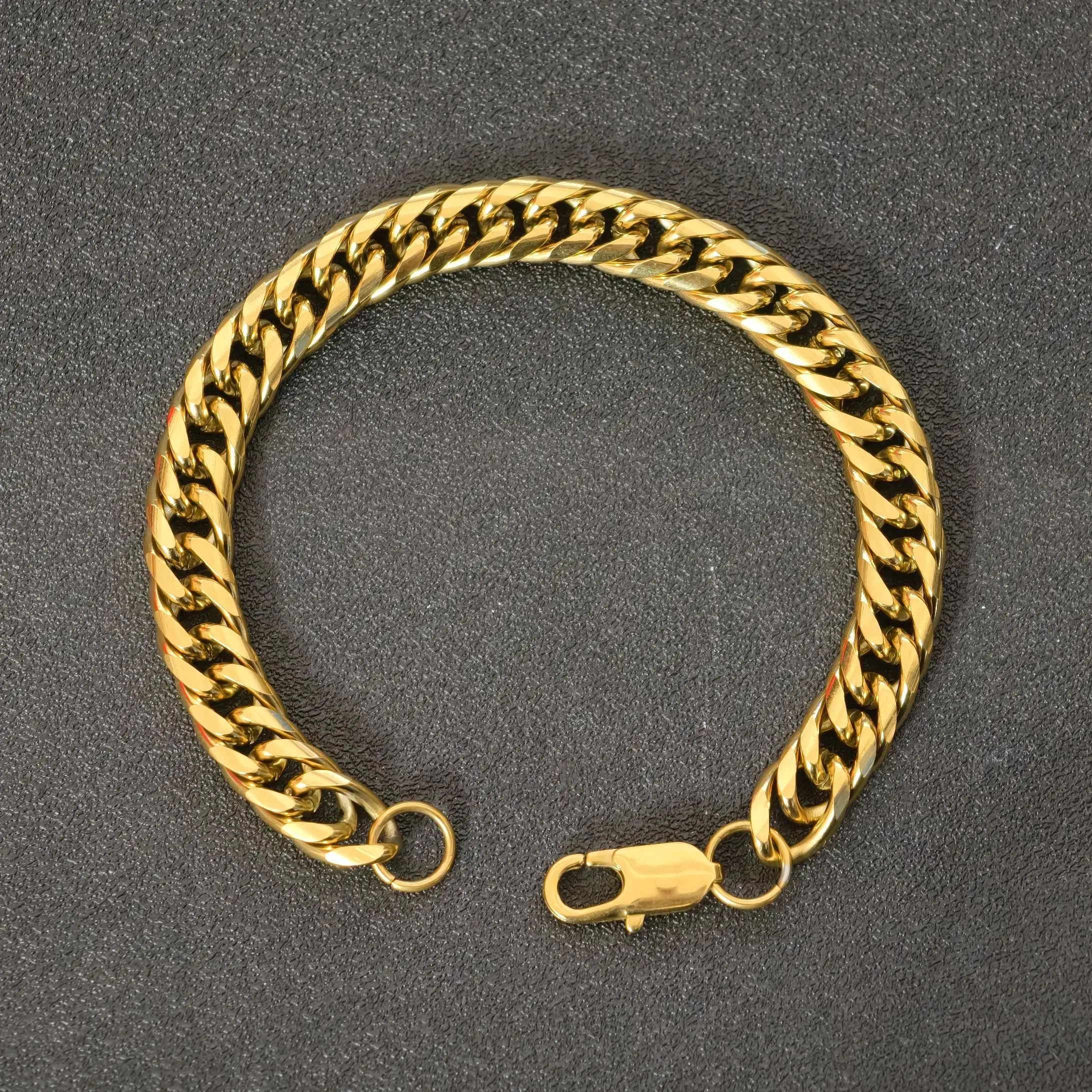 HIGH POLISH 6MM 9MM Hip Hop Rock Schmuck Miami Cuban Link Edelstahl Armband für Männer Frauen, Gold Silber Farbe Ketten