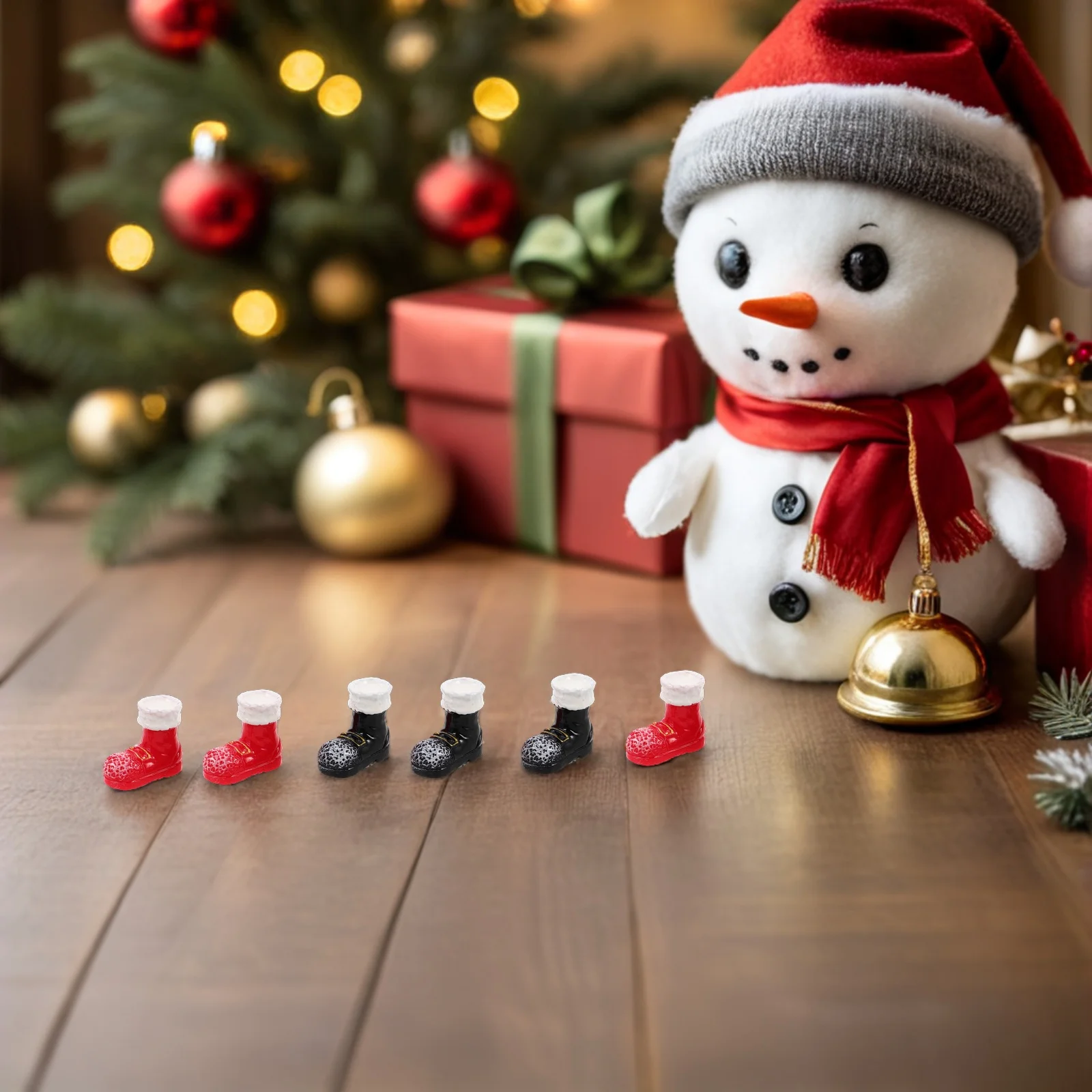 

20pcs Mini Santa Boots Christmas Decorations For Festive Ornaments Resin Miniature Shoes Craft Display Tiny Festival