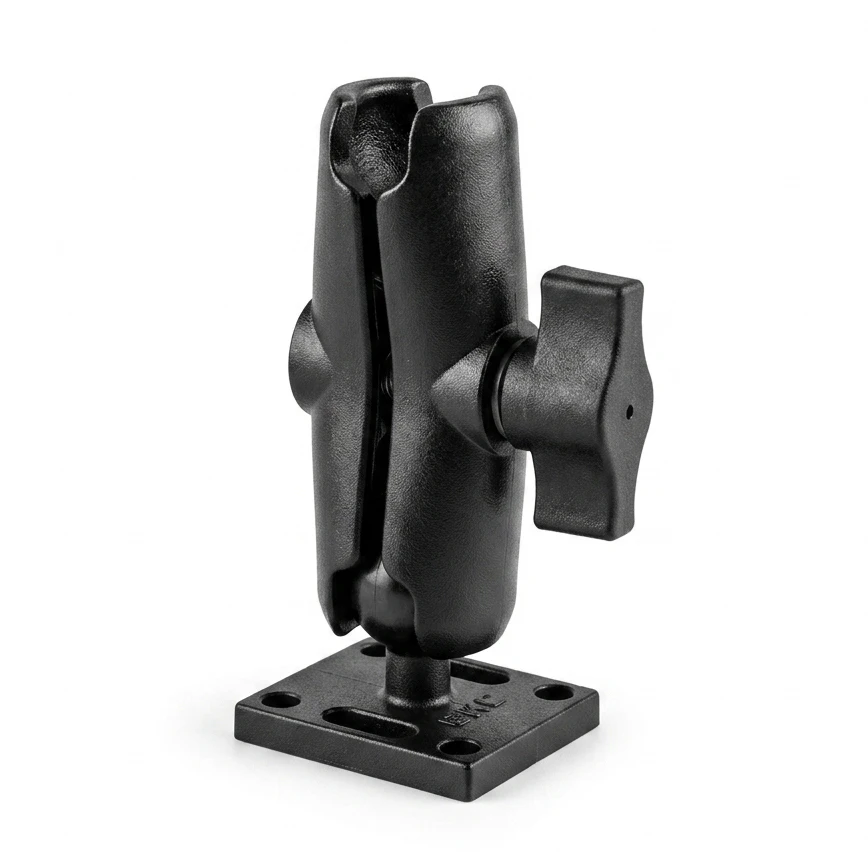 Motorcycle Handlebar Clamp Support with 1 Inch 25MM Ball Double Socket Arm Ram Mount Base Holder for Gopro Phone GPS Camera