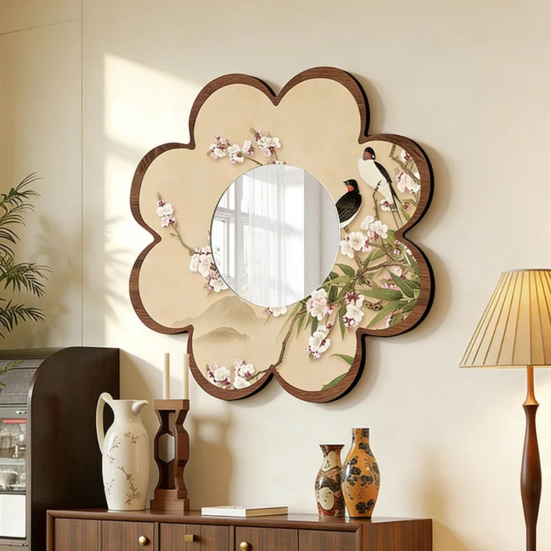 r*-Vintage Wall Mirror Decoration Modern Small Makeup Aesthetic Irregular Bedroom Mirror Items Girls Espelhos Home Decorations