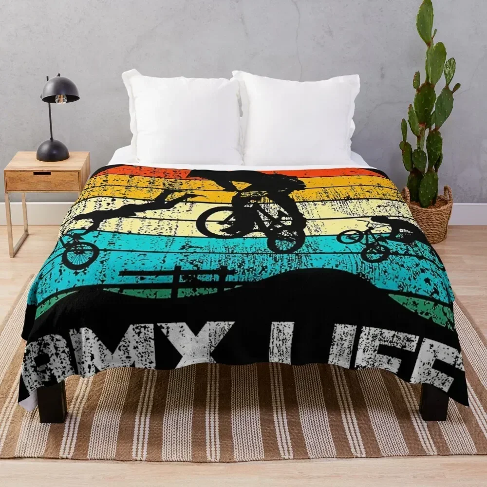 

BMX Life Retro Vintage Throw Blanket Reusable Durable Soft Blanket for All Seasons