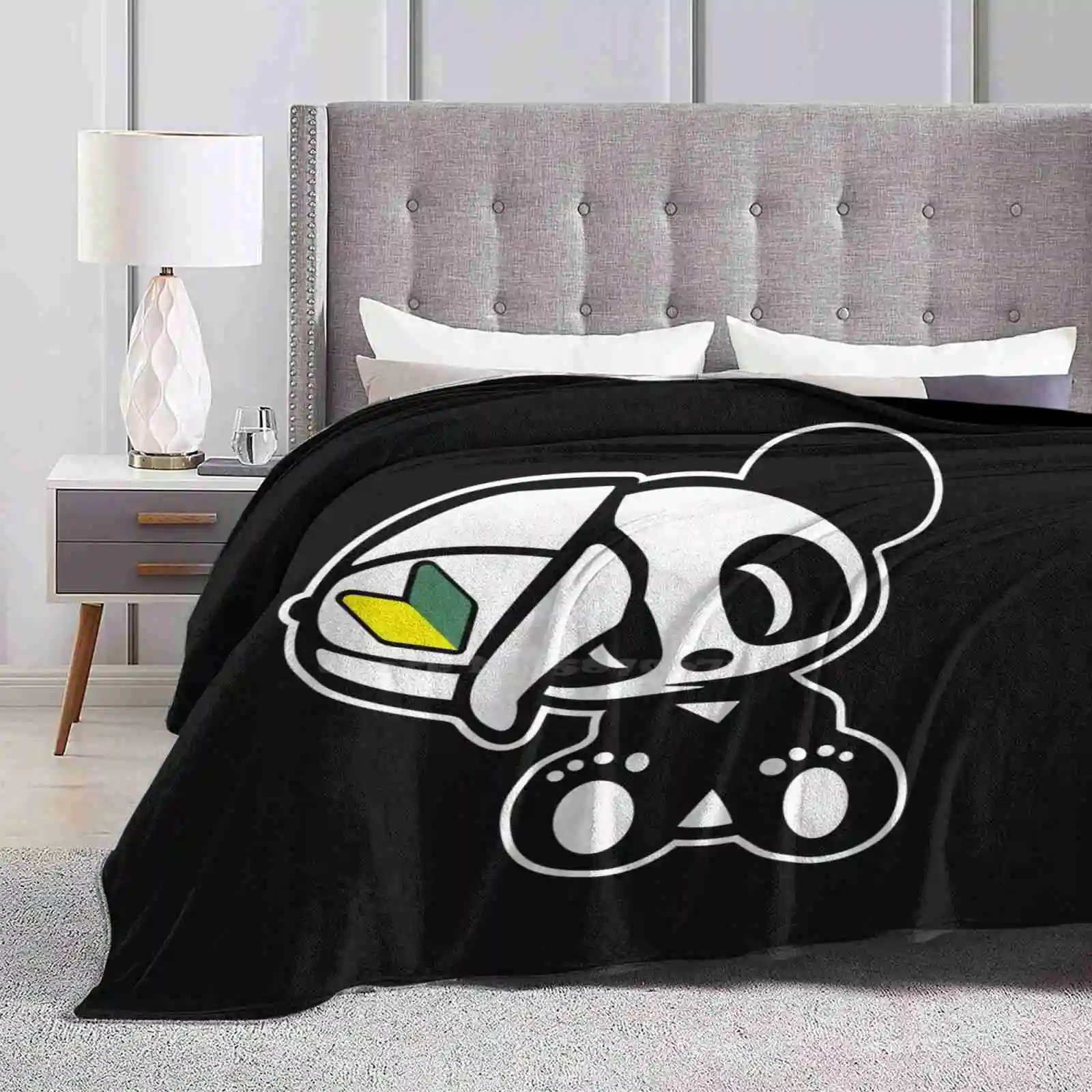 Jdm Panda New Arrival Fashion Leisure Warm Flannel Blanket Jdm Logo Leaf Sign Japanese Wakaba Mark Shoshinsha Driving Racing