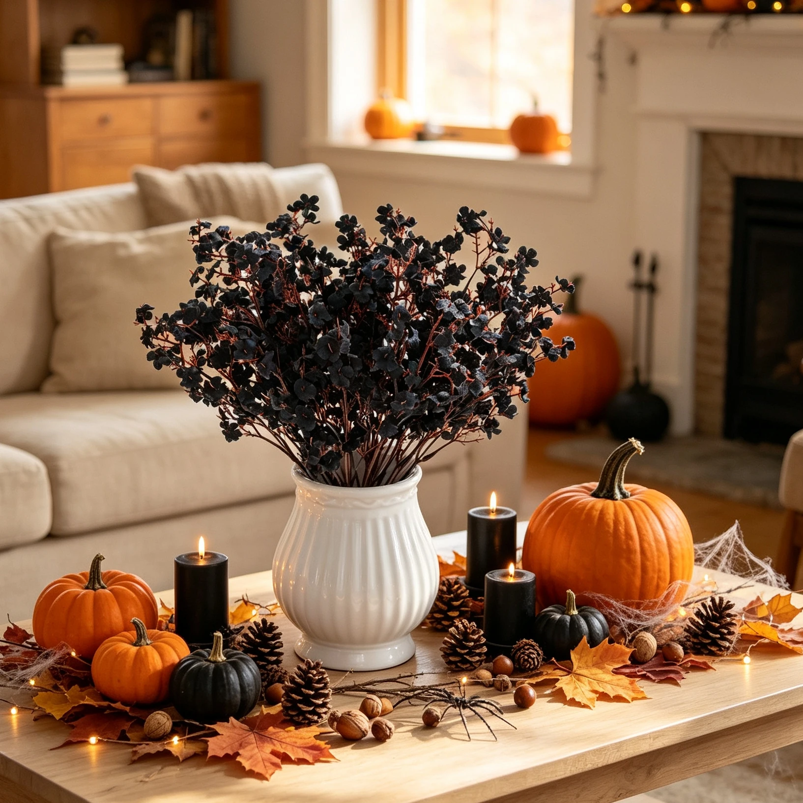 12 Stück Künstliche Blumen aus Seide, Gypsophila, Kleiner Strauß für Zuhause, Zimmer, Tisch, Herbst, Halloween, Dekoration, Kunstblumen für Vase, Hochzeit, Outdoor, DIY-Geschenke – Detail 6