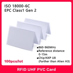 UHF RFID tag 18000-6C 860-960MHz RFID UHF PVC card NXP U8 chip Electronic label H3 Alien Long-Range 915 MHz High quality 100PCS