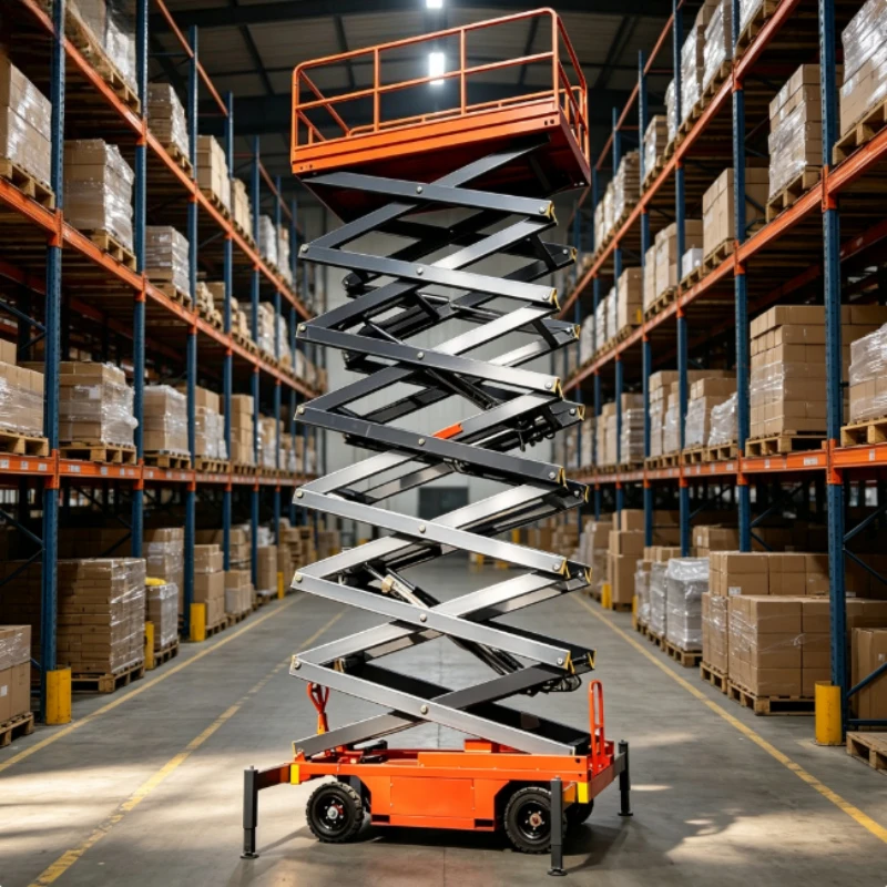 4-18m Electric Mobile Hydraulic Lift Cart Rechargeable Battery Warehouse Worker High Altitude Operation Table