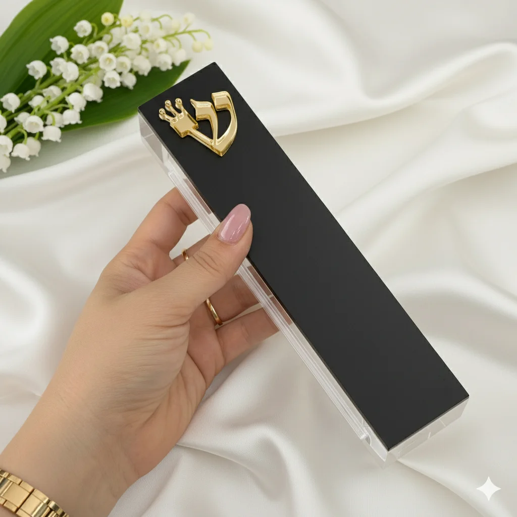 حافظة Mezuzah الحديثة المخصصة من الأكريليك ثلاثية الأبعاد قطع Mezuzah هدية يهودية شخصية هدية طفل جديد هدية منزلية جديدة نعمة منزلية يهودية