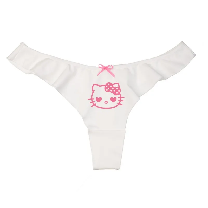 Ropa interior bonita de Hello Kitty de cintura baja, ropa interior Kawaii de Anime Kuromi para chica, pantalones con lazo, accesorios para mujer, regalo de vacaciones al por mayor