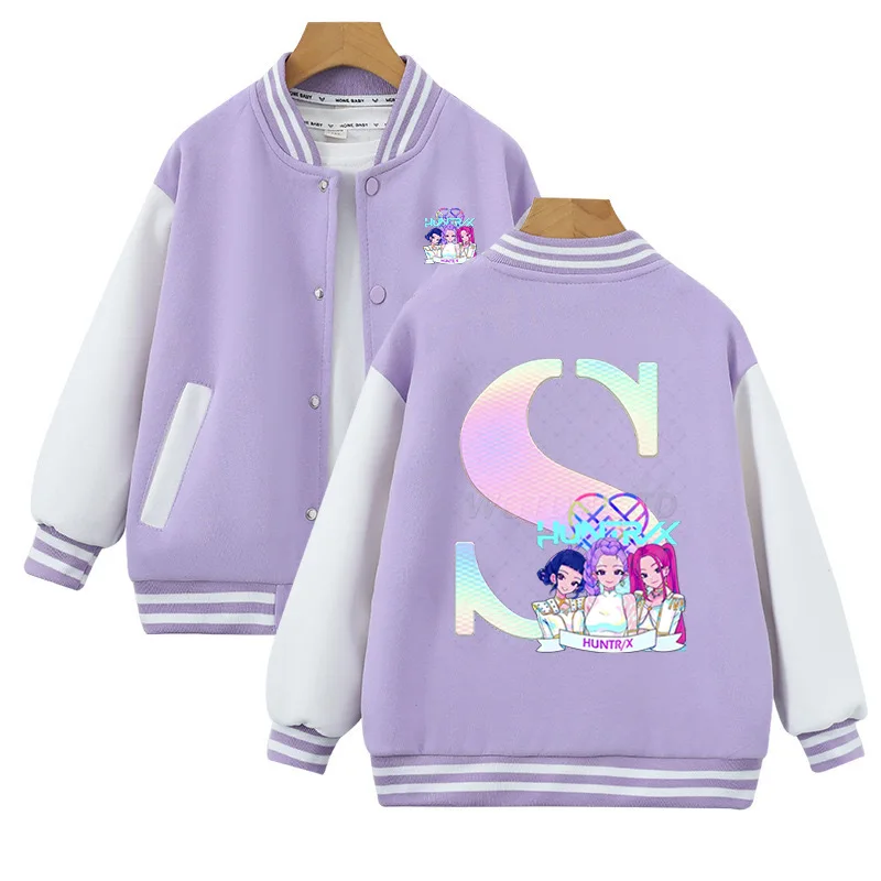 

K-pop Demon Hunter Алфавит A-Z Бейсбольная форма с принтом Одежда для мальчиков и девочек Осенняя куртка с длинными рукавами Пальто Детские повседневные топы