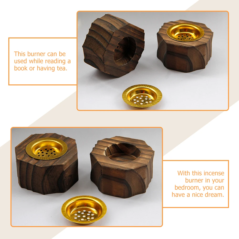 

Retro Octagon Wooden Incense Burner Holder For Cone Stick Home Relaxing Living Room Bedroom Office Decor Temple