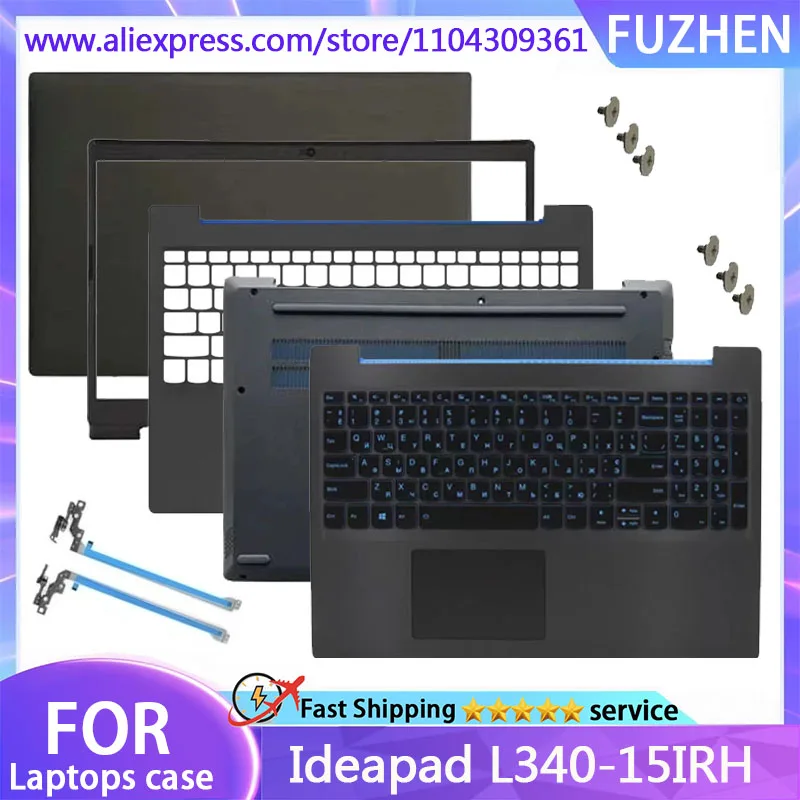 

New For Ideapad L340-15IRH Gaming Laptop LCD Back Cover Front Bezel Palmrest UpperTop Lower Bottom Case Hinges Black