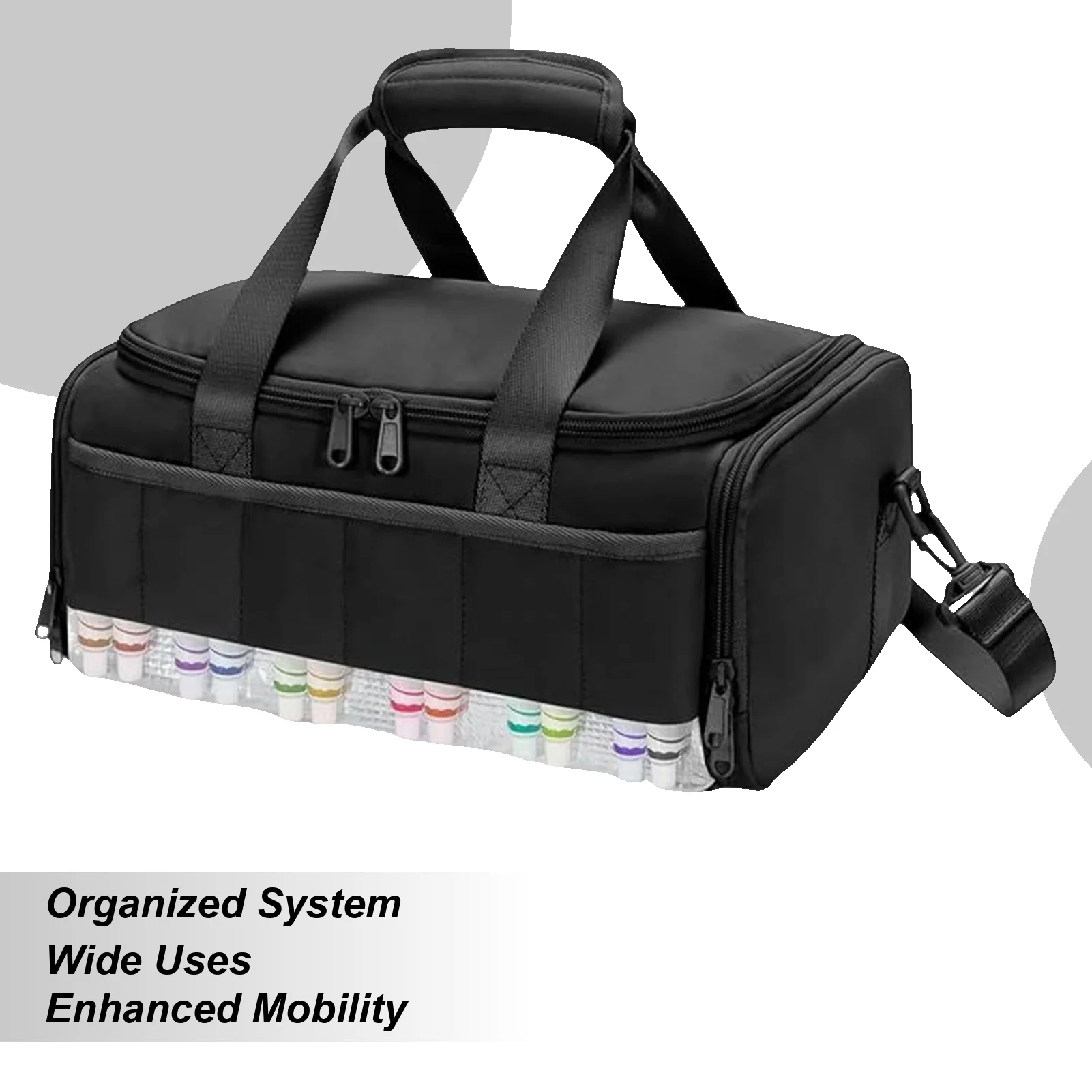 

Paint Organizer Case Portable Carrying Holder With Strap Large Capacity Portable Craft Paint Storage Organizer Bag With Extra