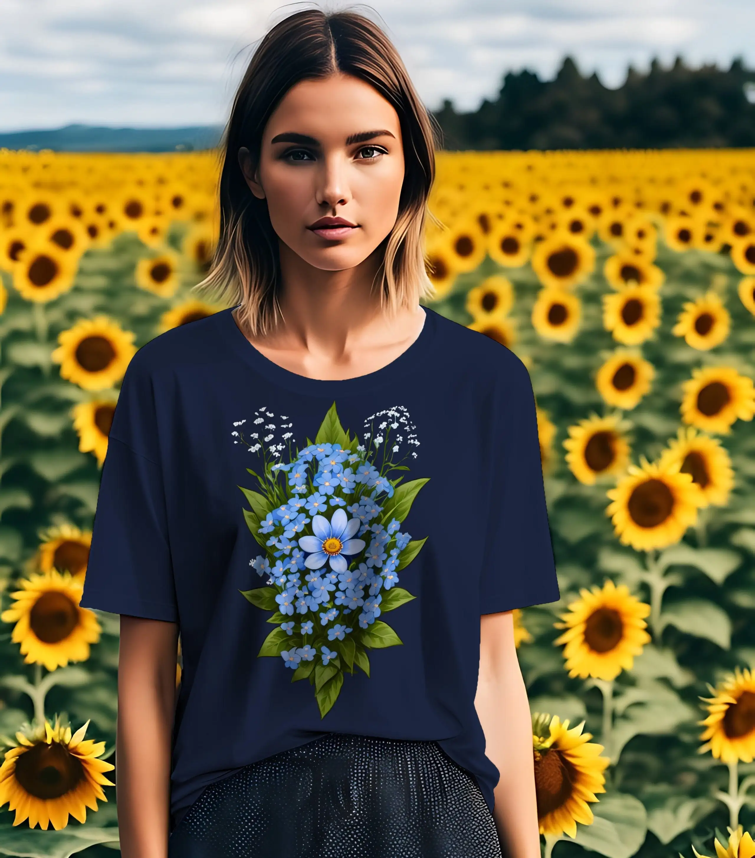 T Shirt Vergissmeinnicht Blumen Treue Symbol Natur Braut Liebe Freundschaft Pflanzen Garten Gärtnerin Blaue Blüten 369Apt2