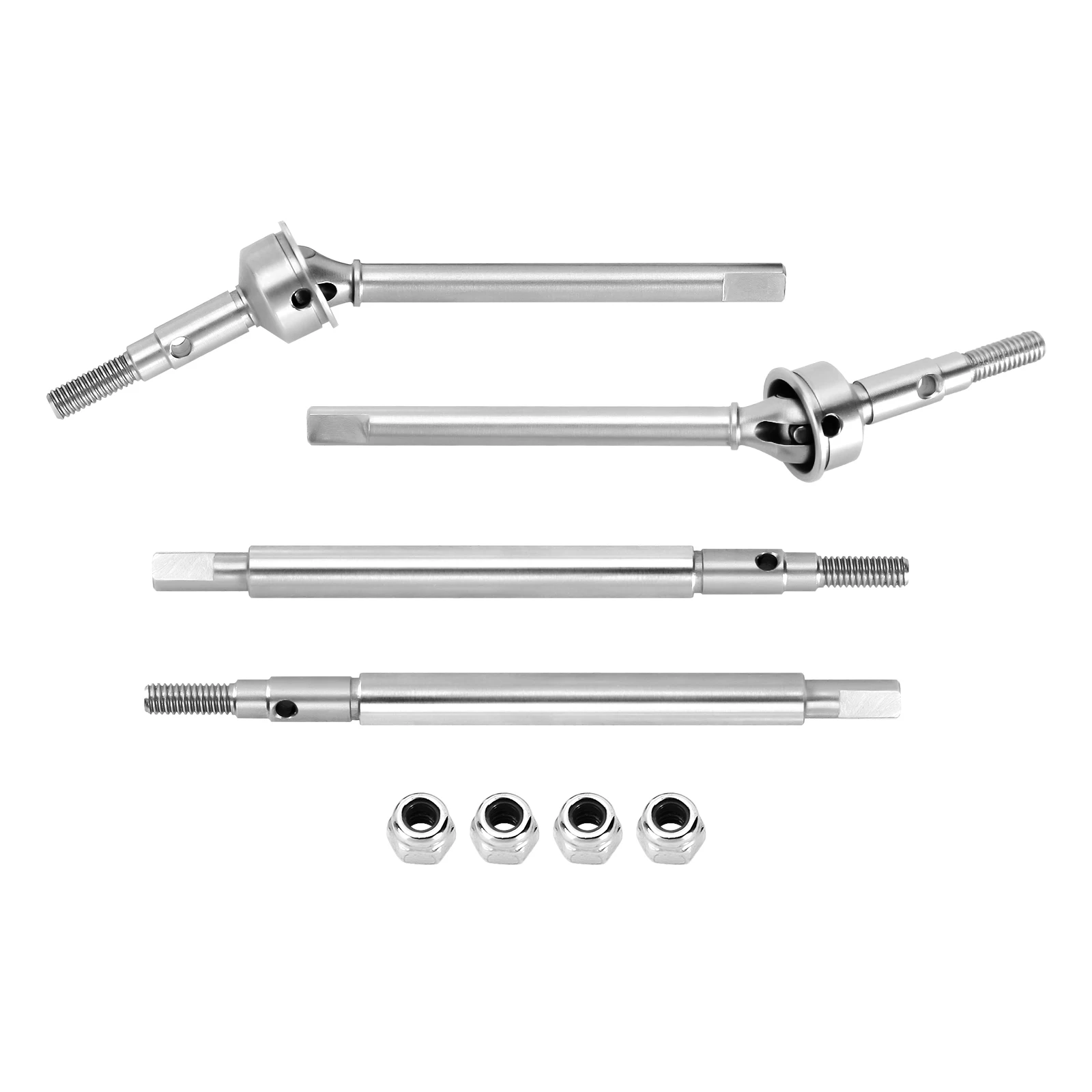INJORA Erweiterte 2mm Gewinde Edelstahl Vorder- und Hinterachswellen für 1/18 RC Crawler TRX4M Upgrade-Teile (4M-09)