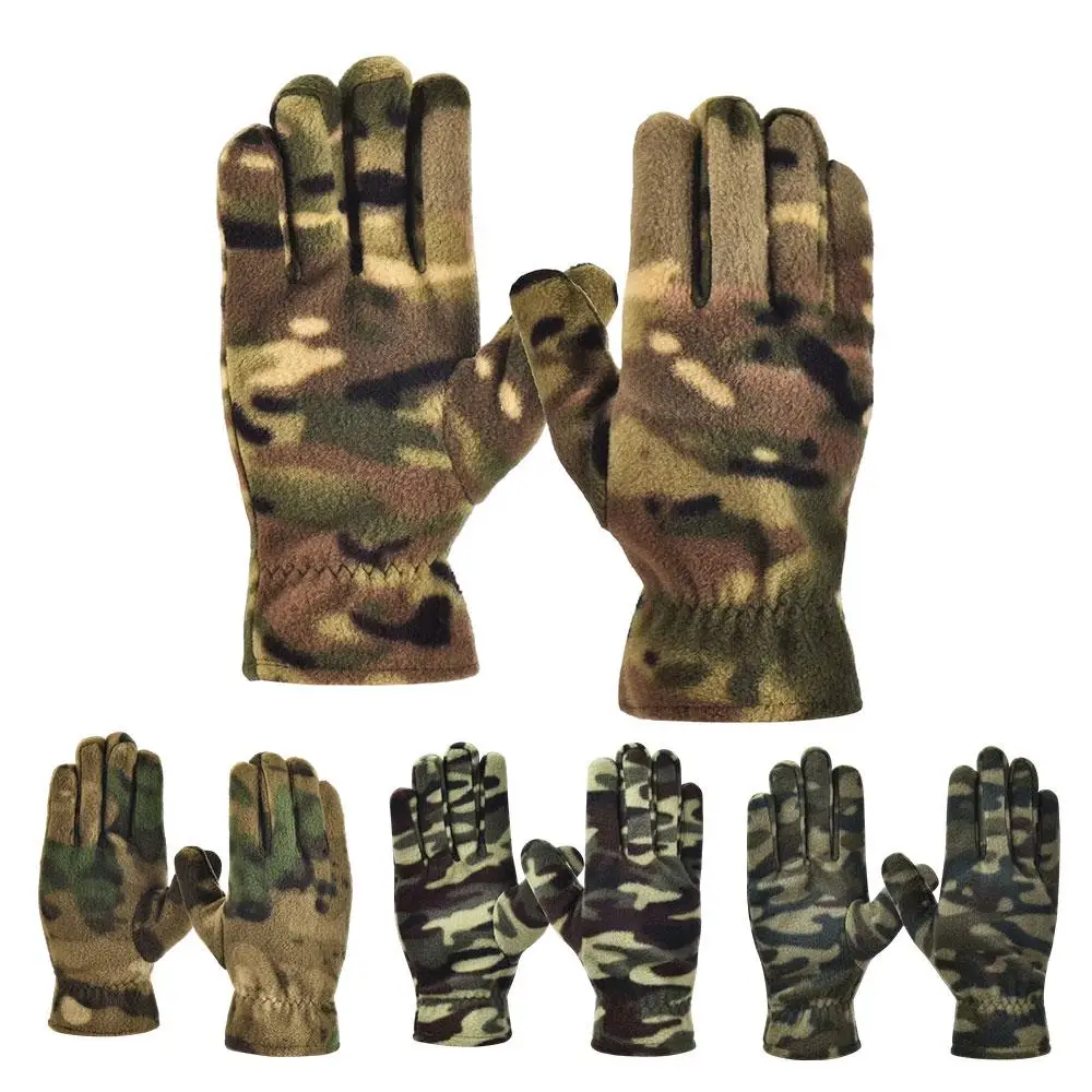 Esportes ao ar livre luvas de dedo cheio para homens mulheres engrossar luvas de lã polar resistente ao desgaste à prova de frio quente ciclismo luvas de esqui