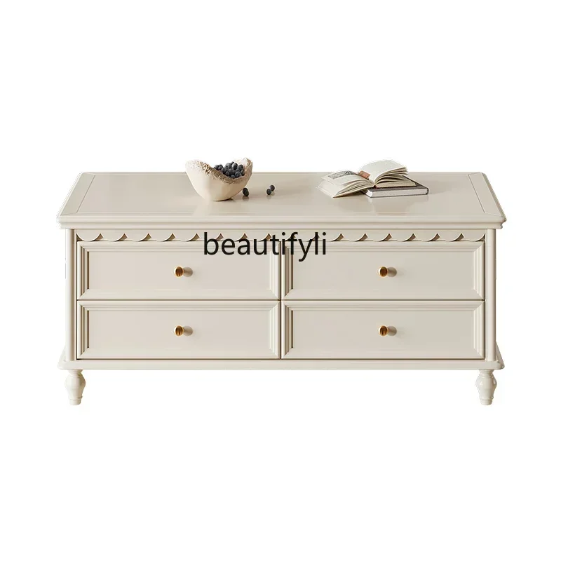 SS نمط جديد أمريكي عتيق من الخشب الصلب خزانة تلفزيون طاولة القهوة مزيج غرفة المعيشة خزائن أرضية للتخزين 7486 ss 7486