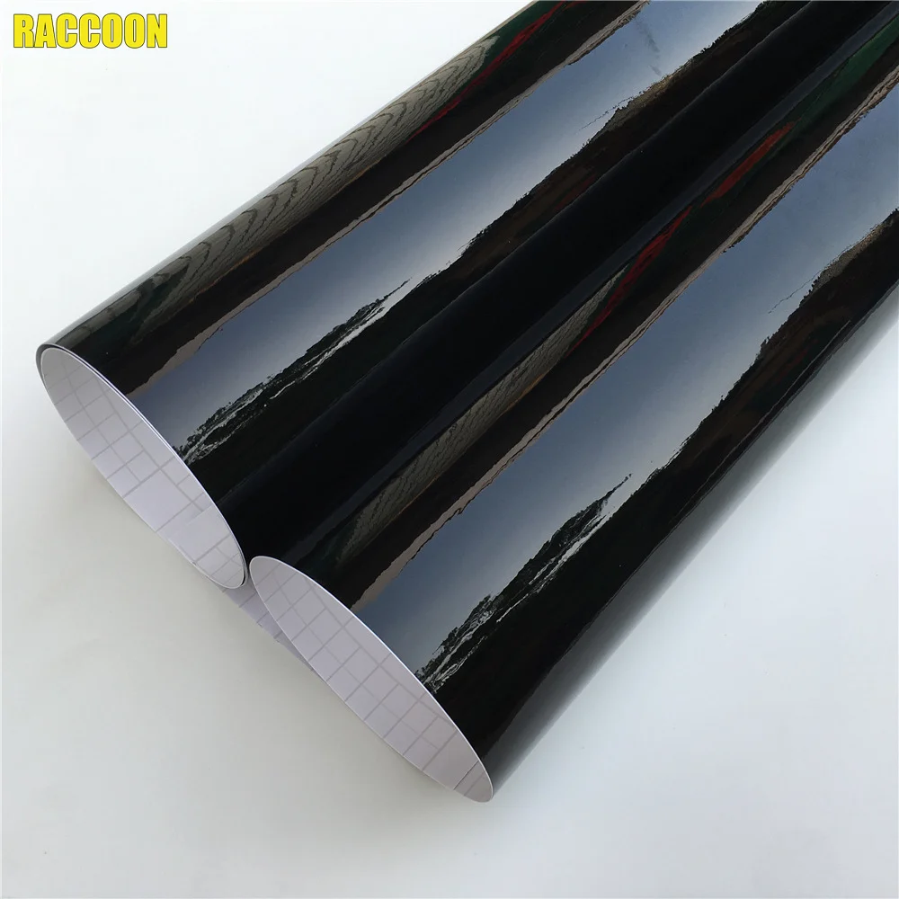 Car Sticker Glossy Black Vinyl Wrap Film Gloss Black Self Adhesive Vinyl Sticker Bubble Free Exterior Parts