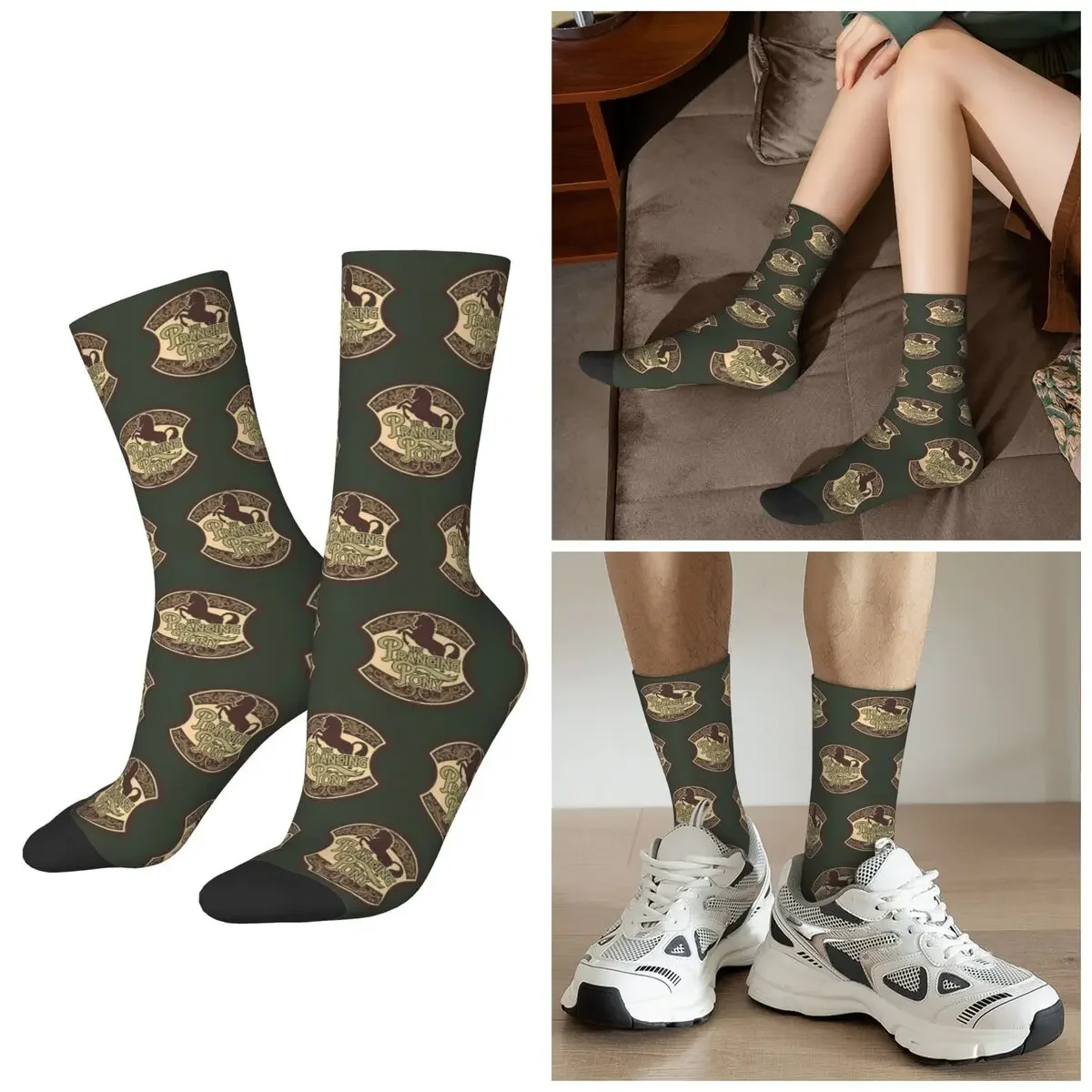 

All Seasons Prancing Pony Socks Harajuku Sport Middle Tube Socks Super Soft Stockings for Men Women Valentine's Day Gifts