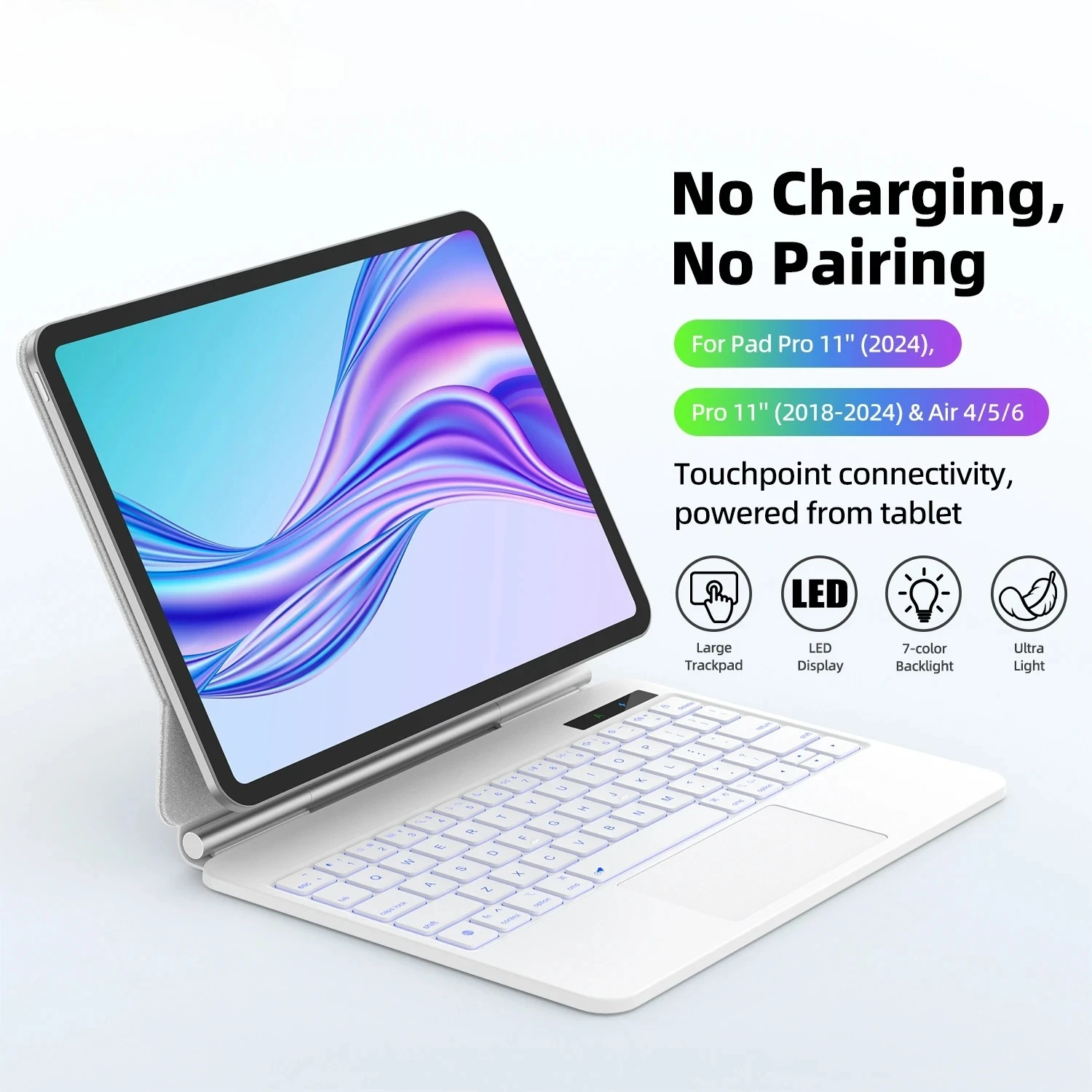 Smart Pogo Pin Keyboard case for iPad Air 11 2025 M3 for iPad Air 6 11 2024 Pro 11 Air 4 Air 5 10.9 Trackpad teclado ipad