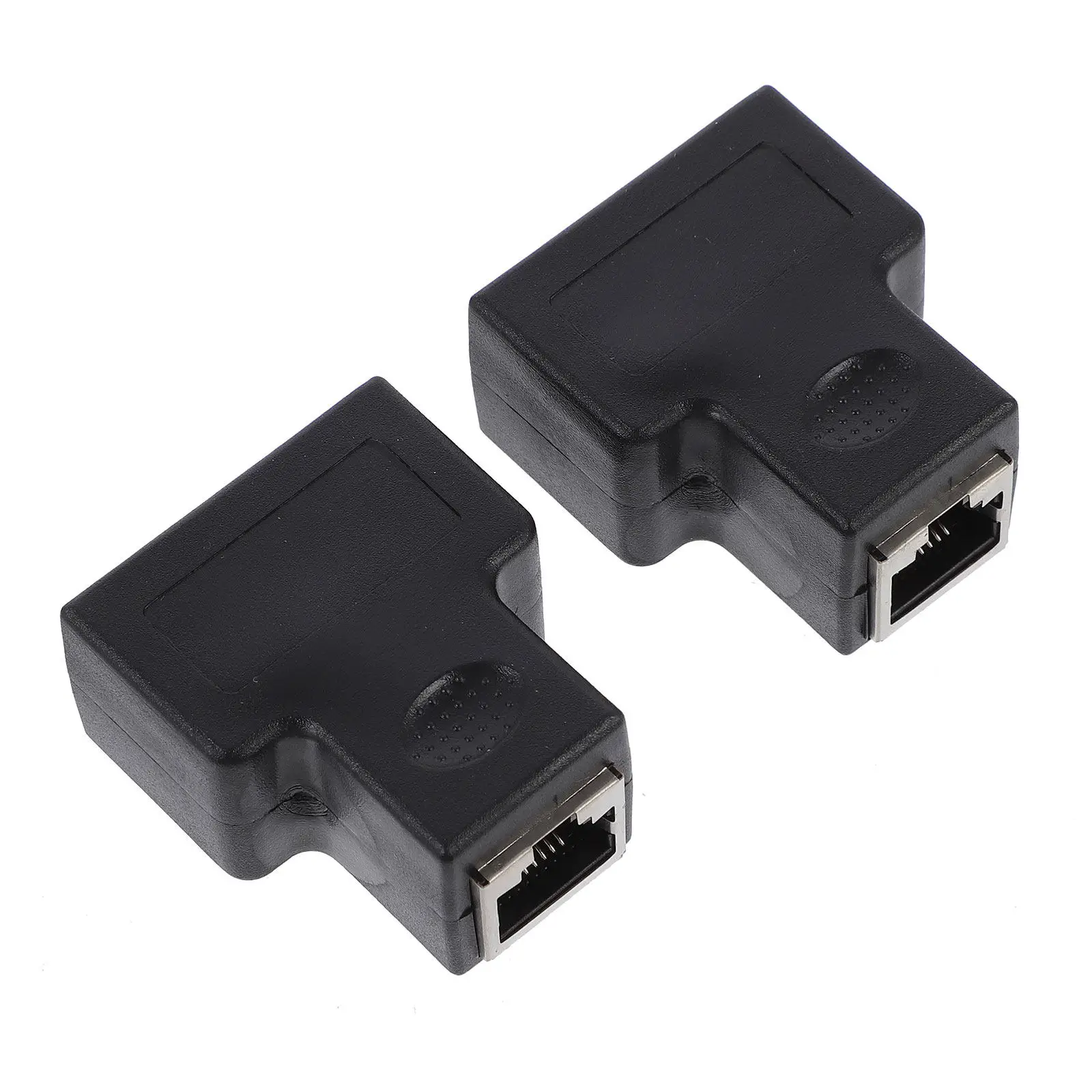 2Pcs Rj45 Network Adapter Ethernet Splitter 1 to 2 Splitter Socket Converts Single Rj45 Outlet to Dual Sockets Ideal for Dual