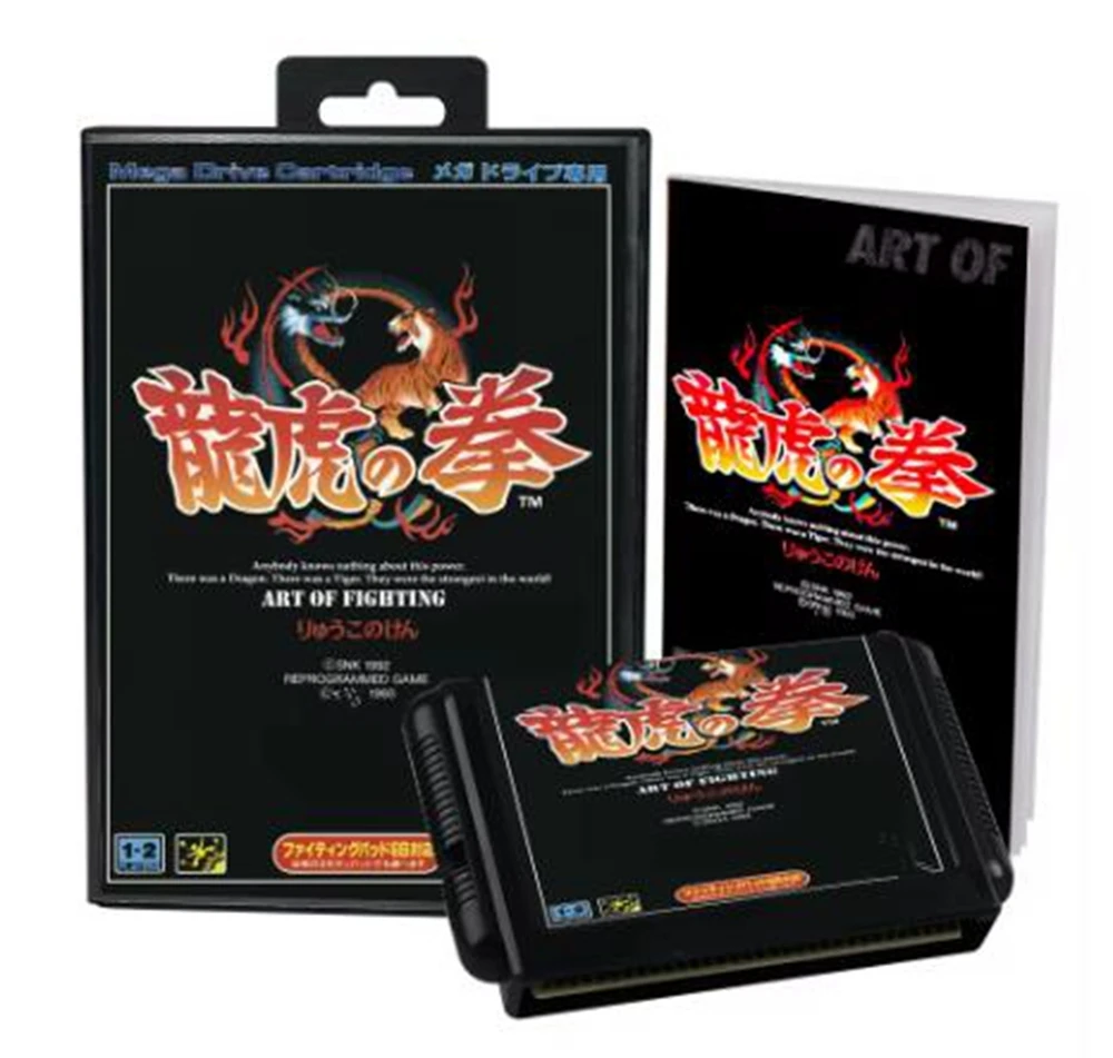 Art of Fighting with Box and Manual for 16 Bit Sega MD Game Cartridge Megadrive Genesis System