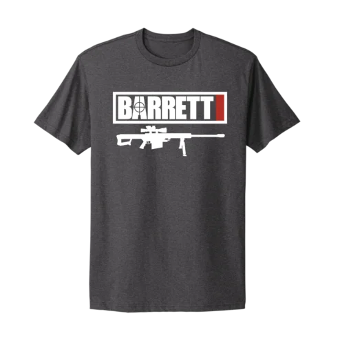 Barrett Ammunition Guns Firearms Logo Unisex Charcoal Grey T-Shirt