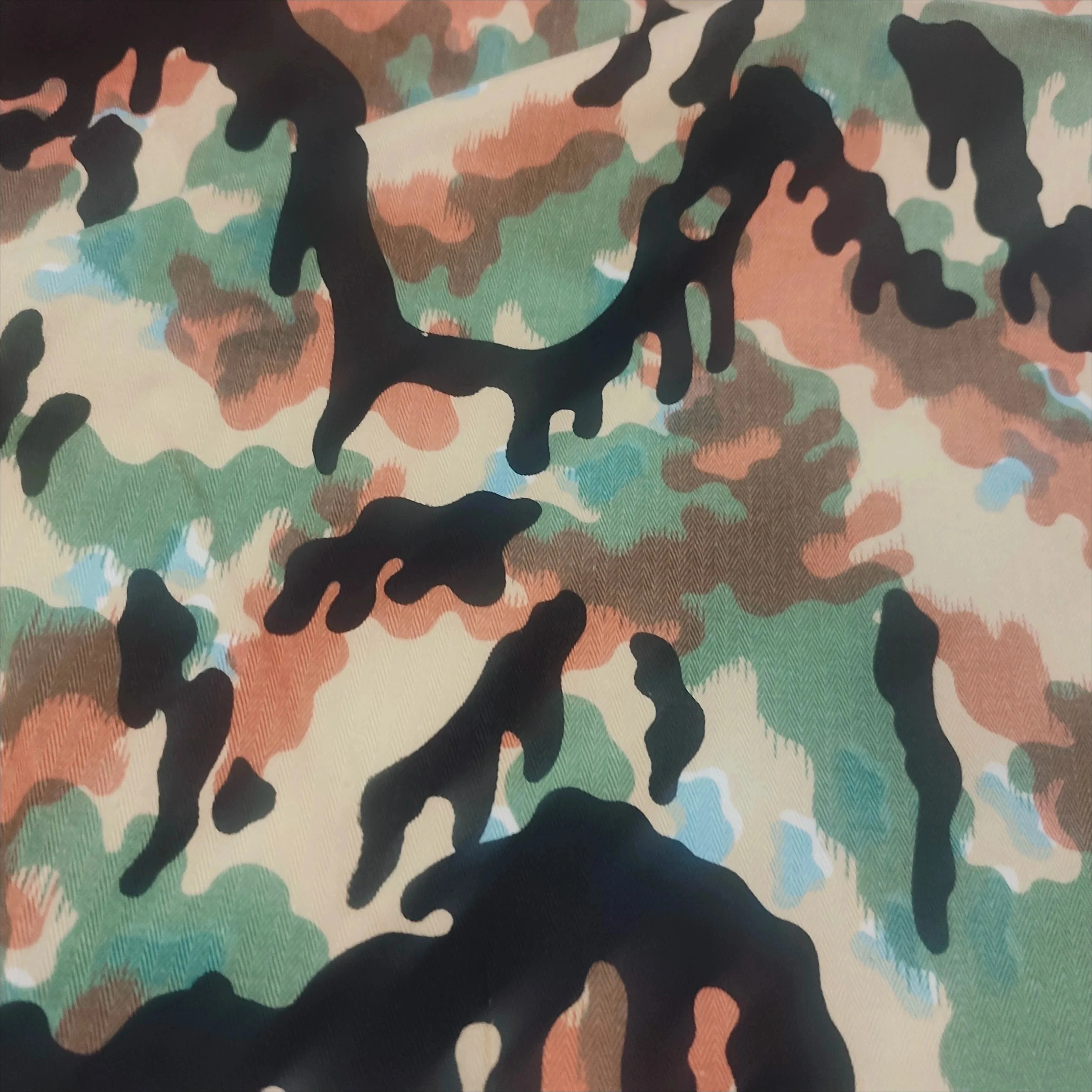 All-cotton German Ruins Camouflage Fabric SS-Leibermuster HBT Herringbone All-cotton Fabric 1*1 Reproduction