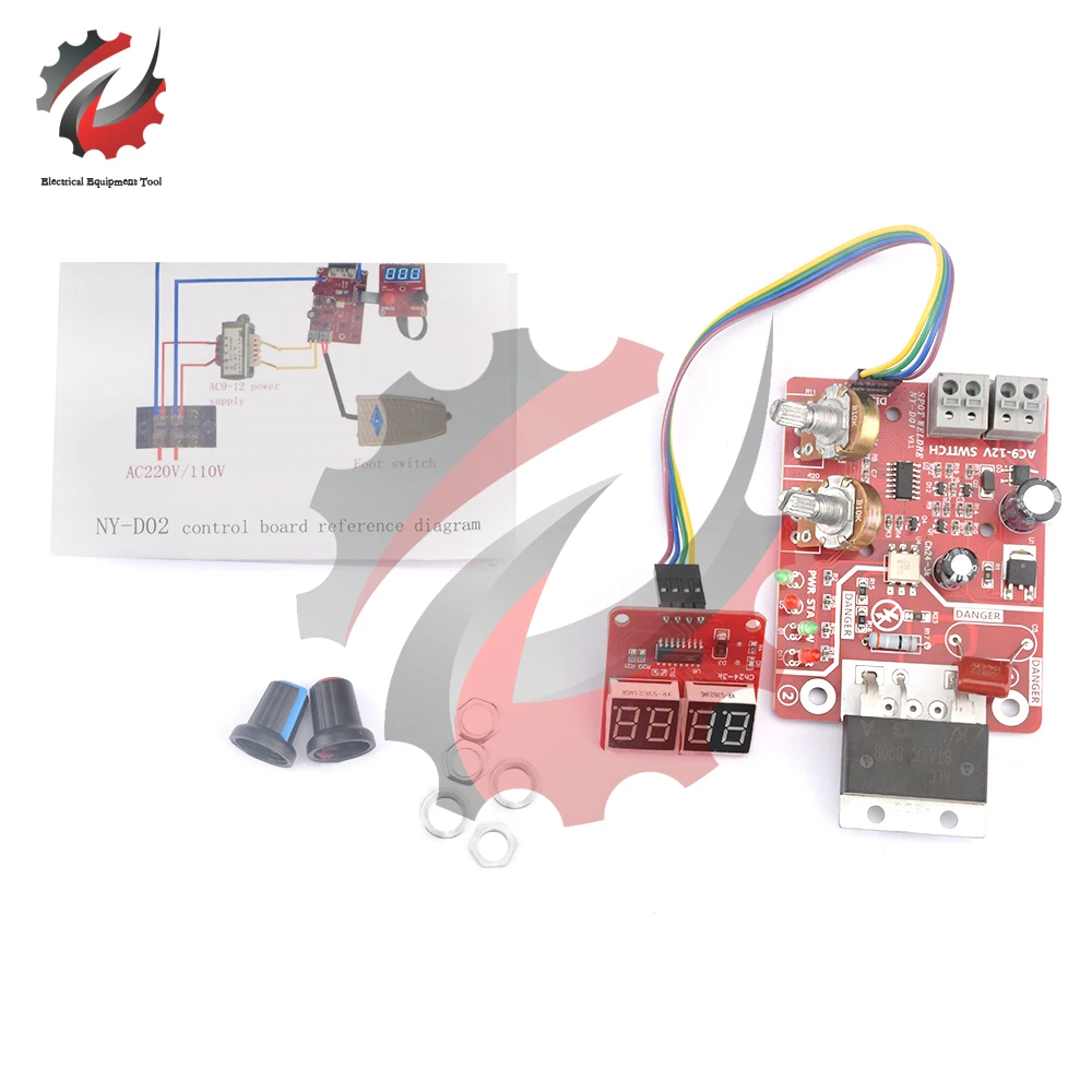 40A/100A Digital Spot Welding Machine Time Control Display Spot Welder Adjust Time & Current Transformer Controller Panel Module