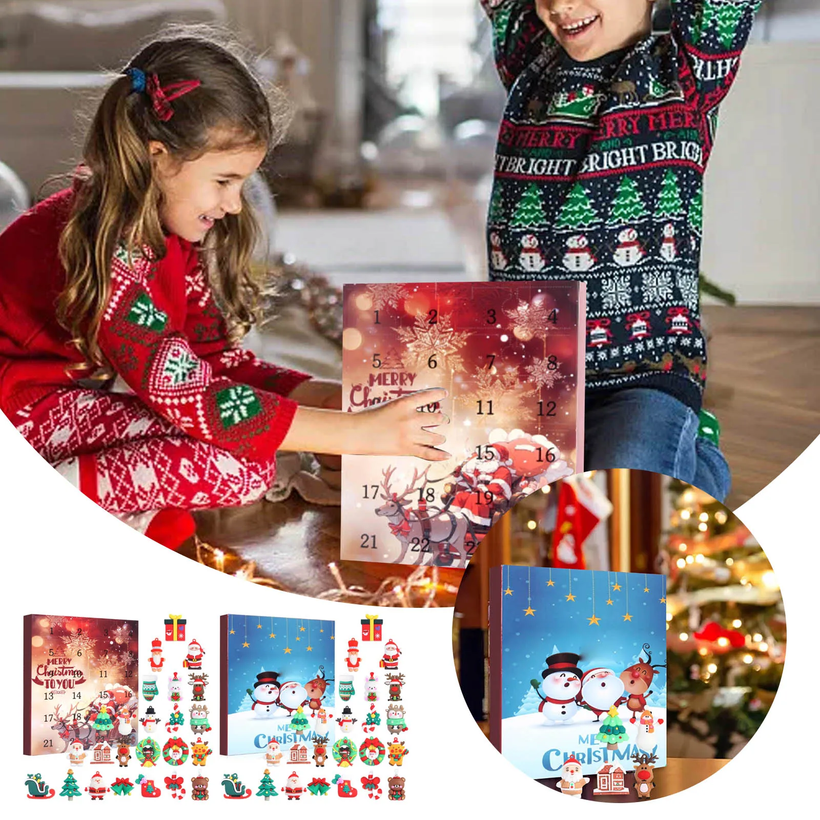 Large Hour Glass Christmas 3D Doll Pendant Christmas Advent Calendar Countdown Gift Christmas Tree Set Stopwatch Wrist Small