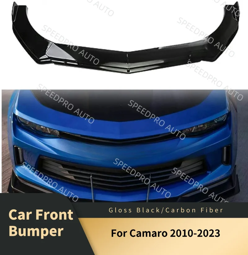 

Car Front Bumper Lip For Camaro 2010-2023 Lower Chin Diffuser Spoiler Splitter Body Kit Bumper Lip Protection Guard Black
