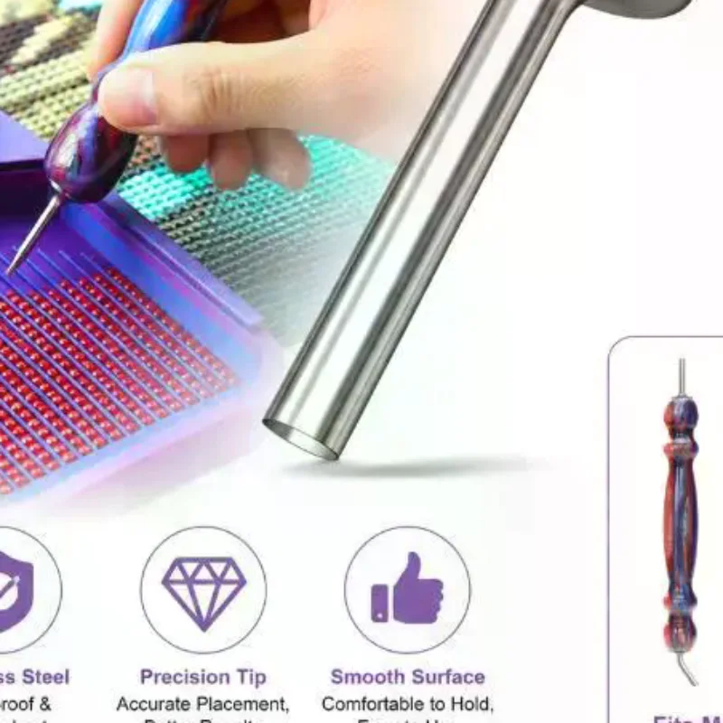 Ultrathin Threaded Pen Tips Elbow Roller Replaceable Point Drill Heads 5D Diamond Embroidery DIY