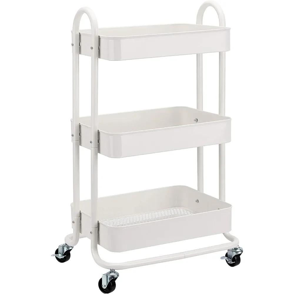 3-Tier Rollende Hulpprogramma Of Keukenwagen-13.35 "D X 17" Wx 31 "H, Wit