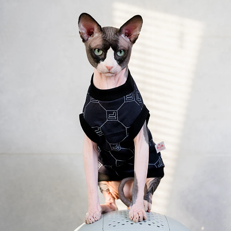 Sphynx Cat Clothes Winter Warm Pet Cat Jumpsuit Hoodies Cute Soft Cotton Kitten Cat Pajamas Costumes For Sphinx Devon Rex Cats