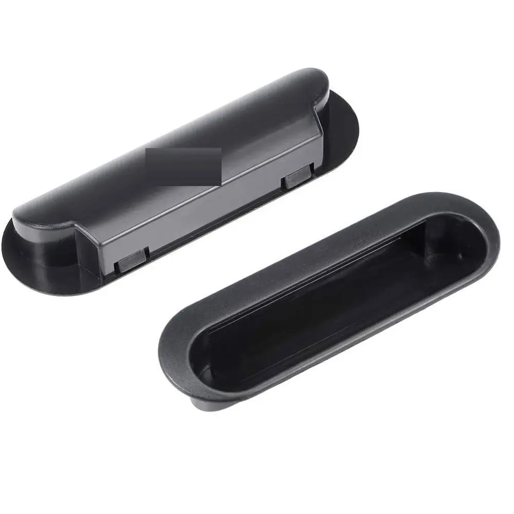 Durable Rectangle Recessed Handles Plastic Black Cabinet Drawer Handle 120*40*21mm/4.72*1.58*8.27 Pull Handle Home