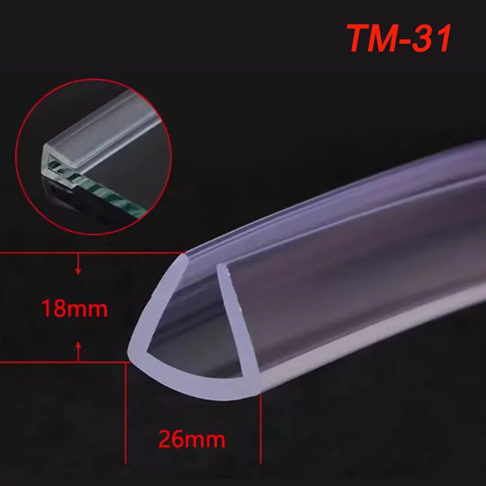 1M Resin Transparent U-Shaped Sealing Strip Soft Window Door Shower Frameless Glass Edge Sealing Strip Protection