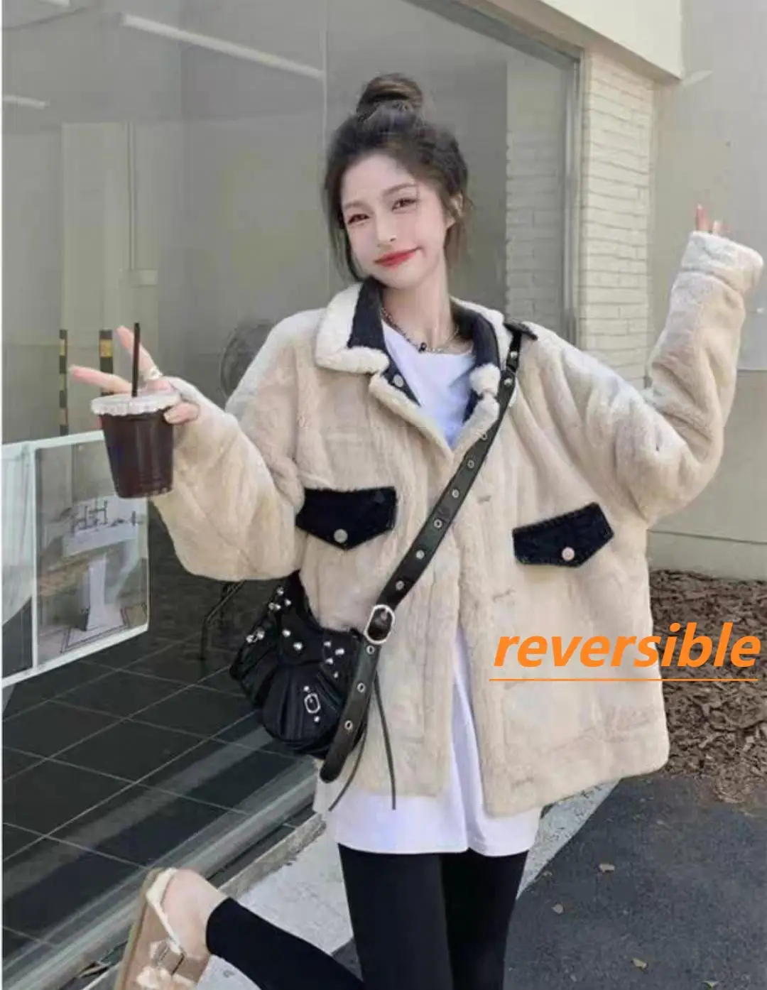 معاطف الدنيم للمرأة طويلة الفراء أفخم المرأة الشتاء فضفاضة تناسب الفرنسية شيك الحضرية السفر التجفيف السريع مقنعين مبطن رقيق الستر